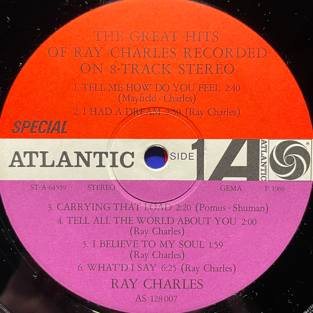 Ray Charles ‎– The Great Hits Of Ray Charles (Германия 1969г.)