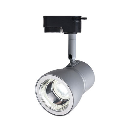 Светильник для однофазной трековой системы под лампу GU10 max 50Вт (лампа в комплект не входит),материал  алюминий, цвет серебро матовое/хром