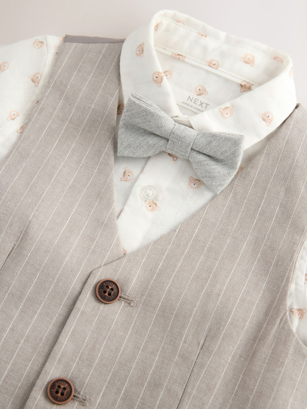 Комплект из трех предметов для мальчика Next AG8-624, Бежевый, Молочный