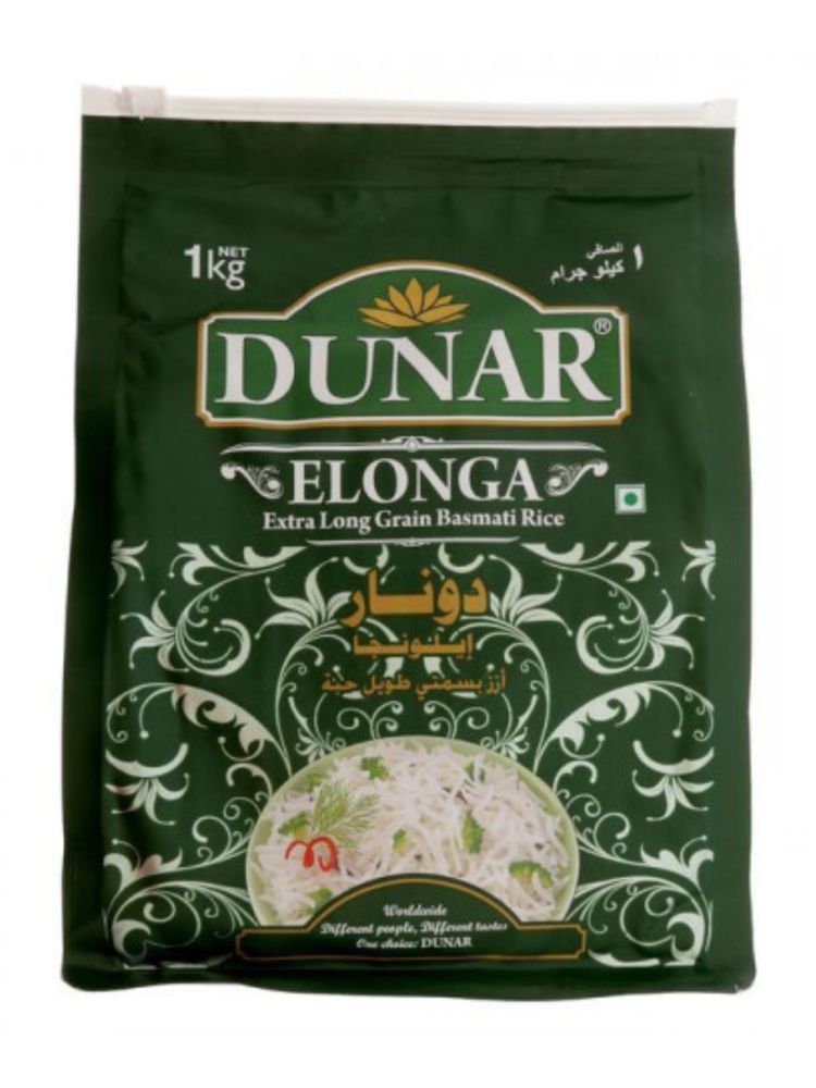 Рис Dunar Basmati Elonga длиннозерный шлифованный 1 кг x 2 шт