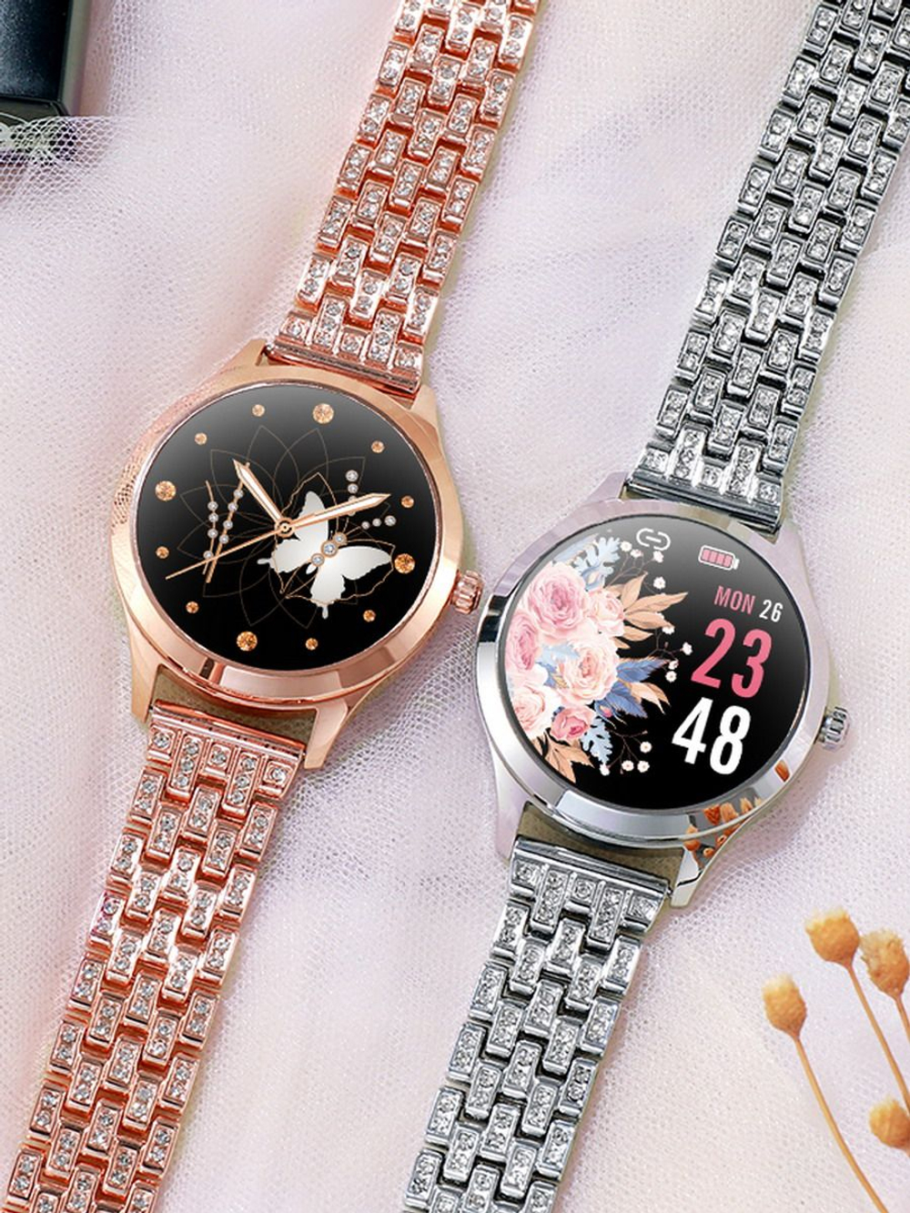 Ремешок для часов 18 мм браслет женский и мужской со стразами для любых моделей со стандартным креплением на шпильках PARASMART Crystal