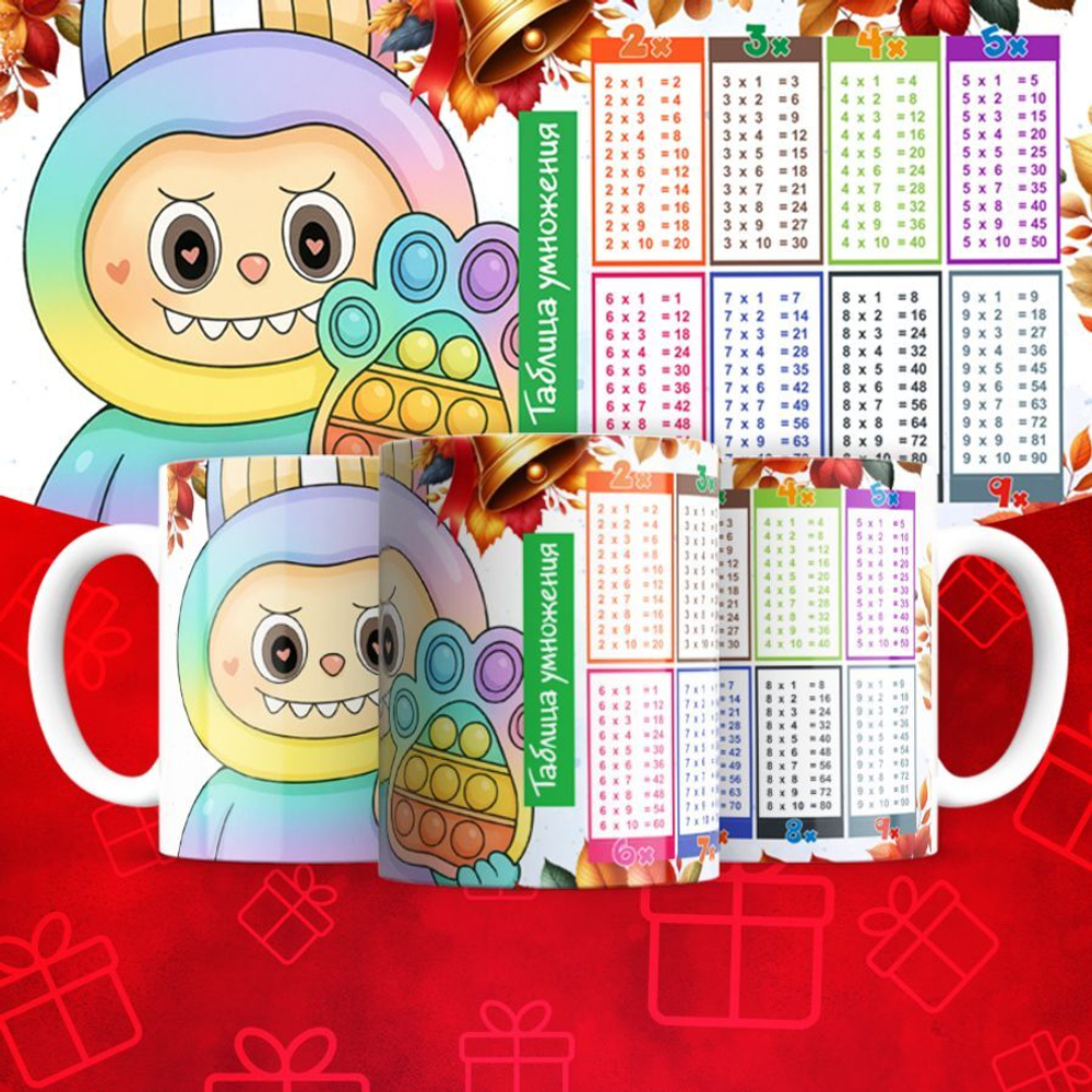 Лабубу с таблицей умножения