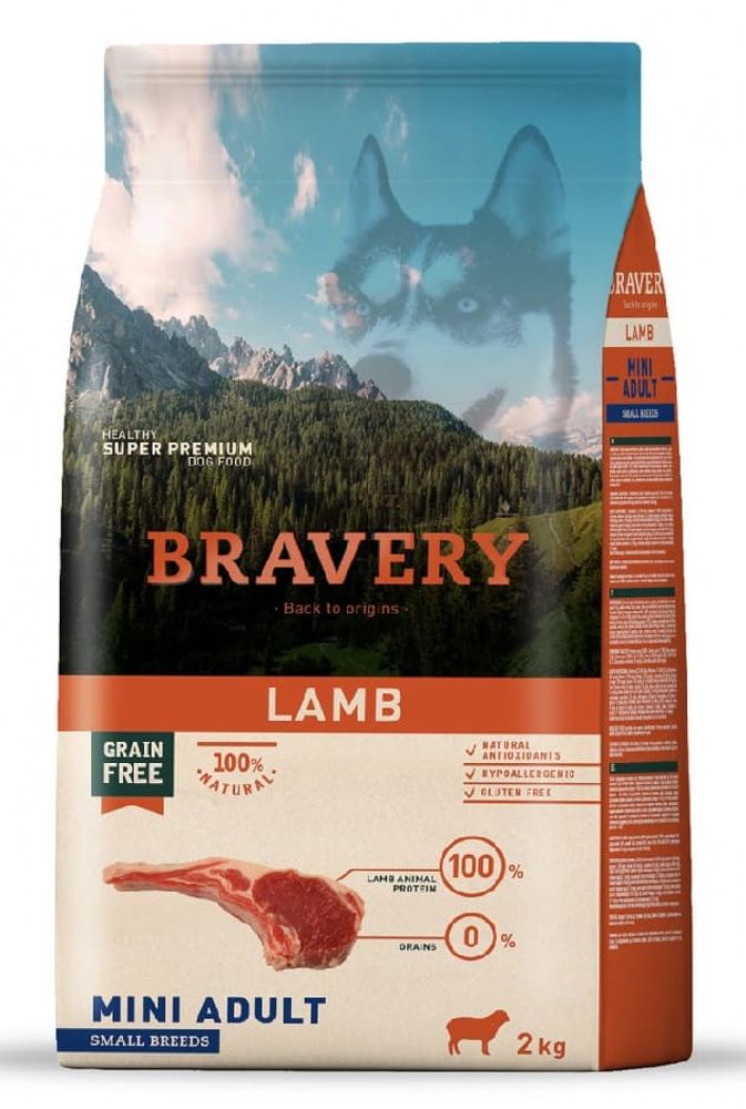 BRAVERY 2кг корм для собак мелких пород с ягненком BRAVERY 2кг корм для собак мелких пород с ягненком