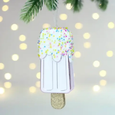 Елочная игрушка «Сладкое мороженое» 2,7*5,5*13 см, Розовый