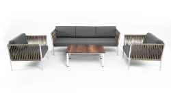 "Касабланка" лаунж-зона плетеная из роупа 5-местная, цвет серый
