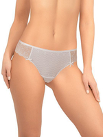 Кружевные трусики-бразилиана с бантиками (Размер: S) (Цвет: бежевый)