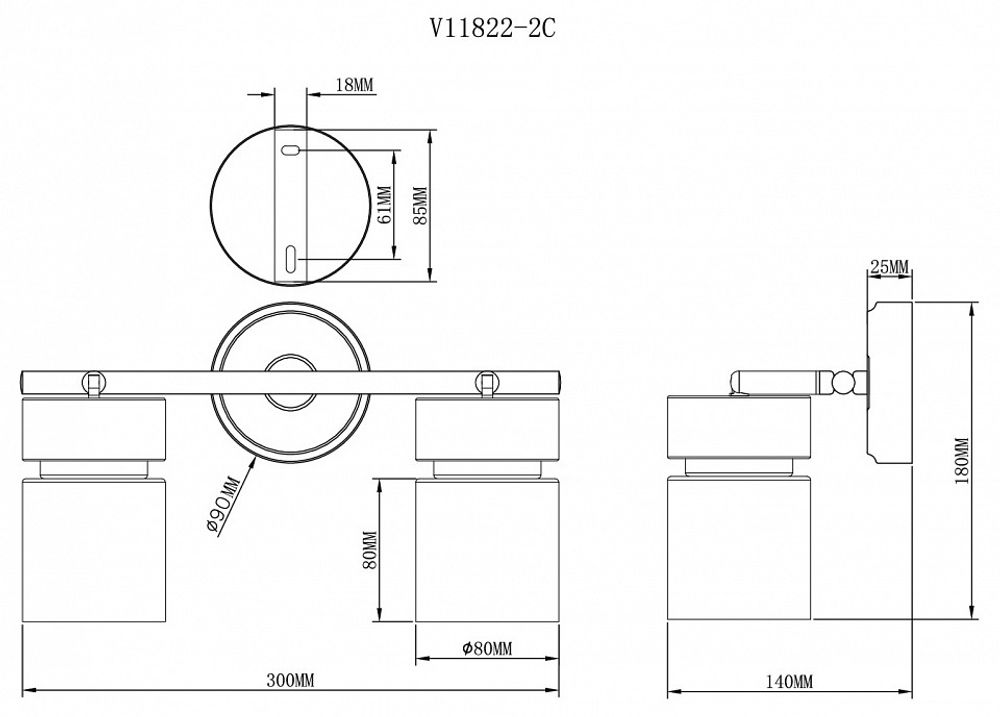 Спот Moderli Almero V11822-2C