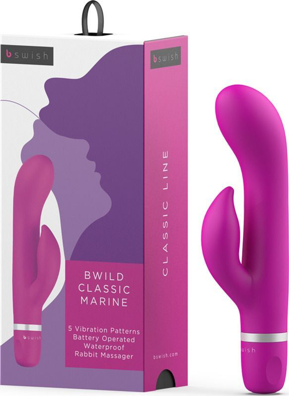 Ярко-розовый вибратор-кролик Bwild Classic Marine - 19,3 см. (Цвет: ярко-розовый)