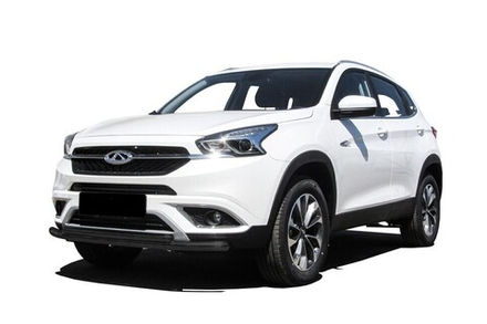Защита переднего бампера (нержавейка) Chery Tiggo 7 (2016-2020) d57+d42 (черный)