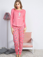 Нежный женский комплект с зебрами (Размер: L) (Цвет: розовый)