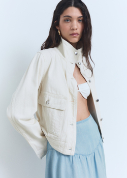 Миди-юбка из мягкого денима со сборкой