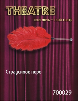 Перо страусиное TOYFA Theatre красное, 40 см