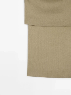 Massimo Dutti Трикотажный топ из смесового хлопка, зеленоватый