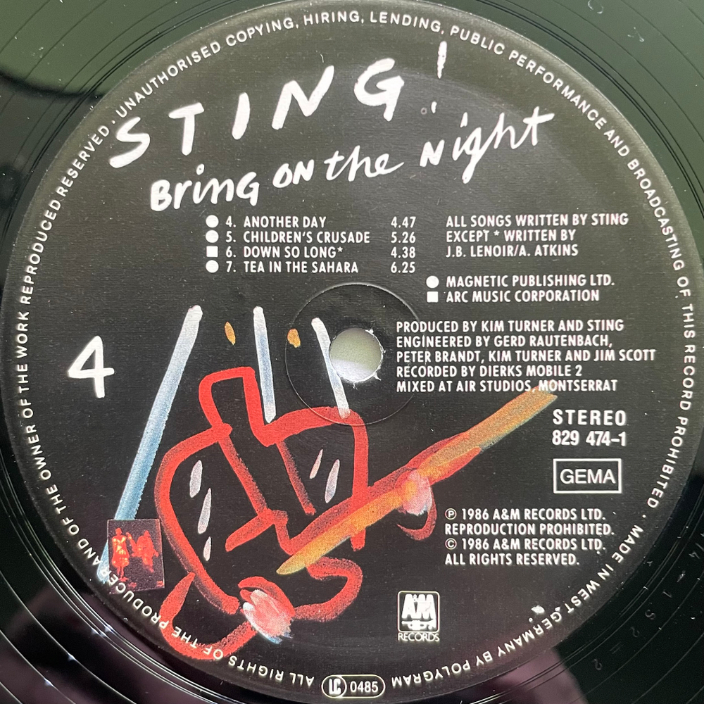 Sting ‎– Bring On The Night 2LP (Германия 1986г.)