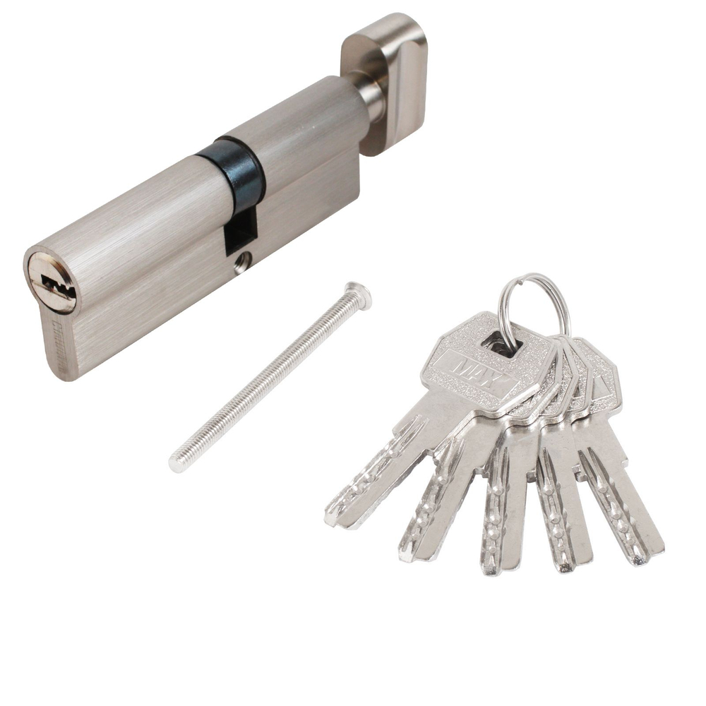 Цилиндр. механизм Стандарт MAX 90 (45*10*35В) SN 5кл перф.ключ/верт никель матовый