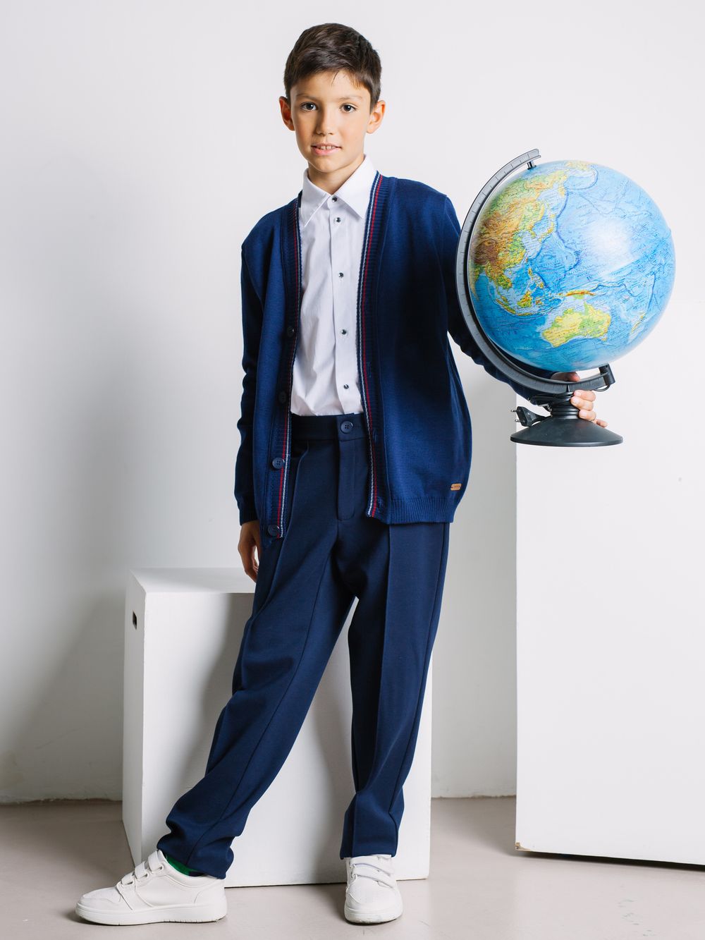 Кардиган вязаный "Синий" 7+