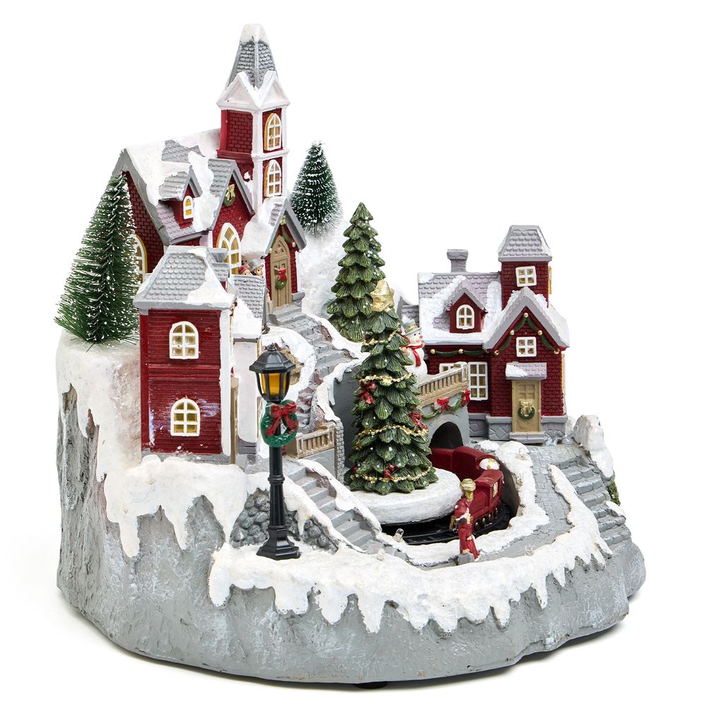 МУЗЫКАЛЬНАЯ СТАТУЭТКА "ЗИМНИЙ ГОРОДОК" 28Х28,5Х27 СМ