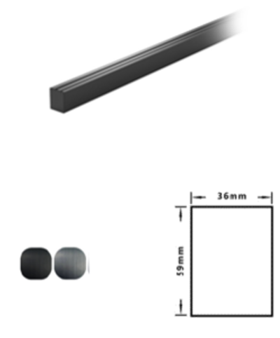 Трековый профиль - рейлинг  1.8 метра черный