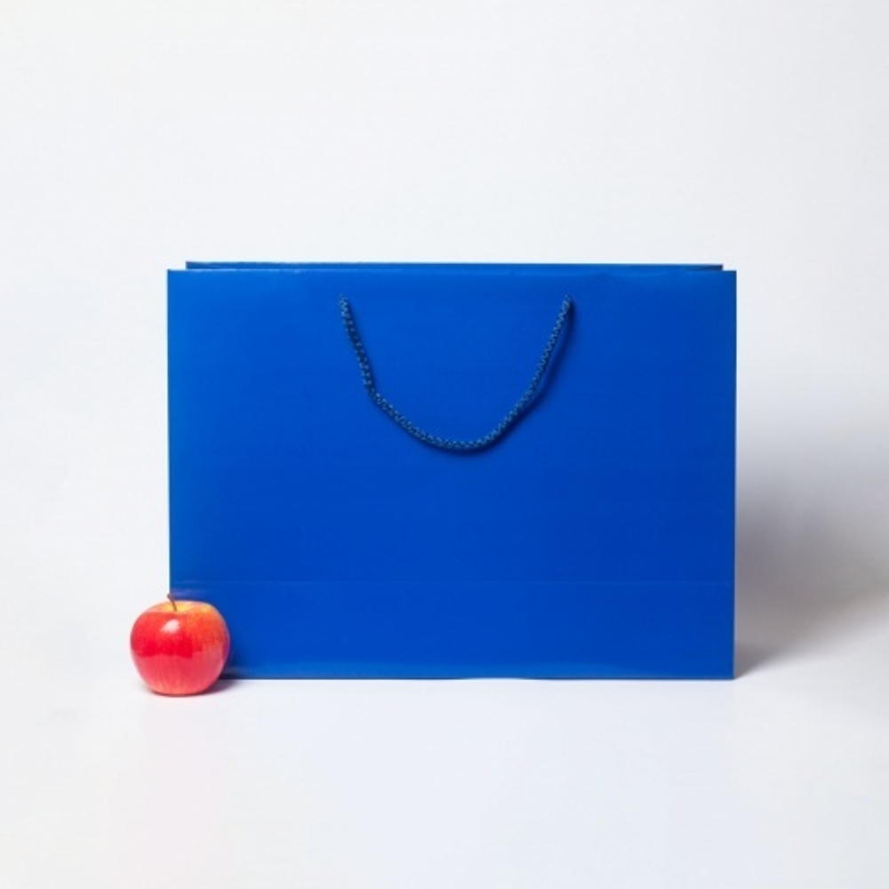 Пакеты бумажные, 47x34x16, синий глянец