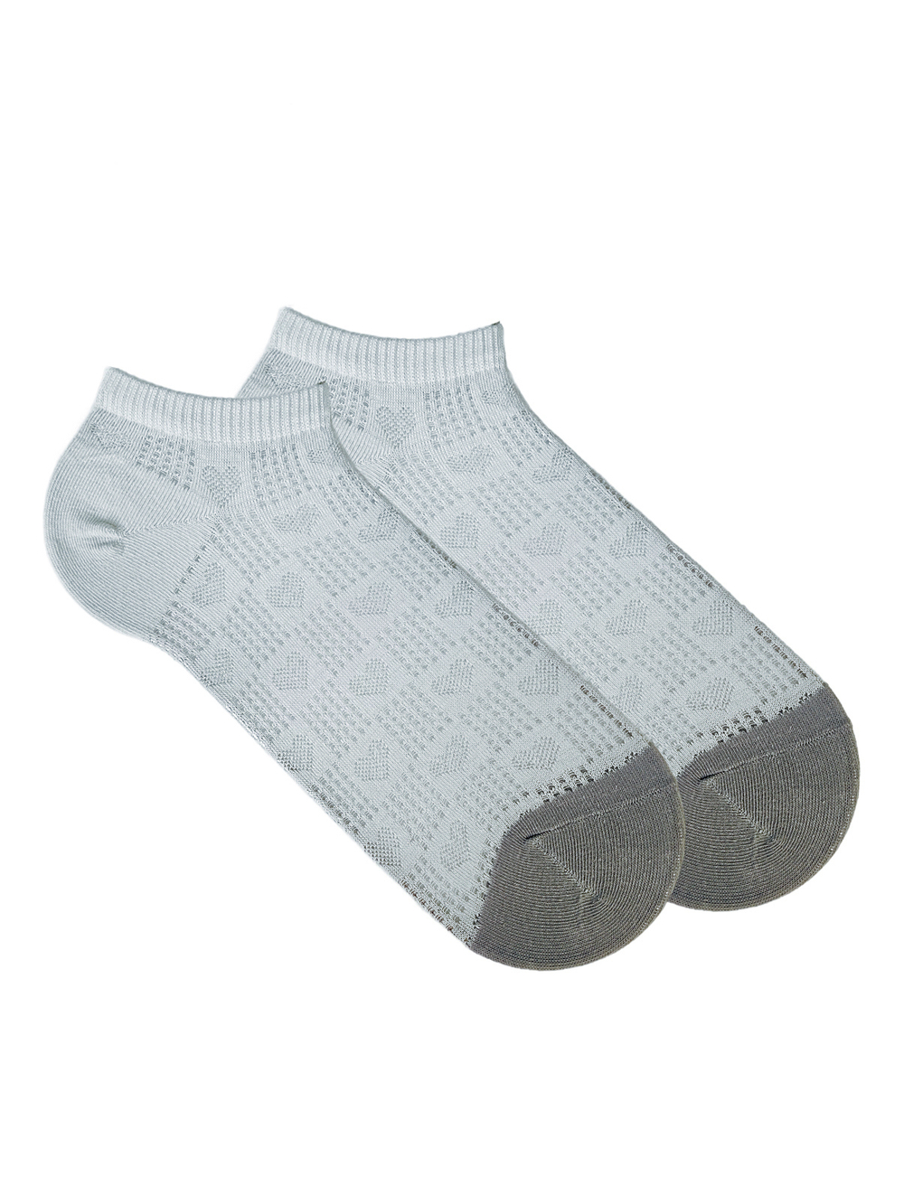 Короткие носки р.35-40 "Перфорация Сердечки" Голубые