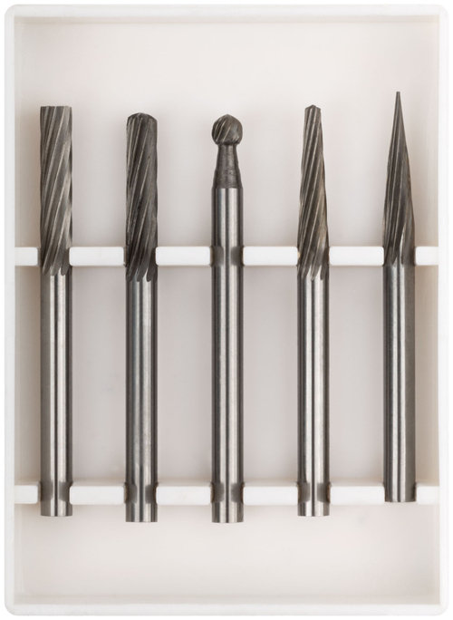 Шарошки карбидные Профи, штифт 3 мм (мини), набор  5 шт. 36601