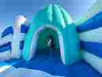 Надувной наземный аквапарк «Морское царство 3» с фигурой пингвина, 21*20*6 м