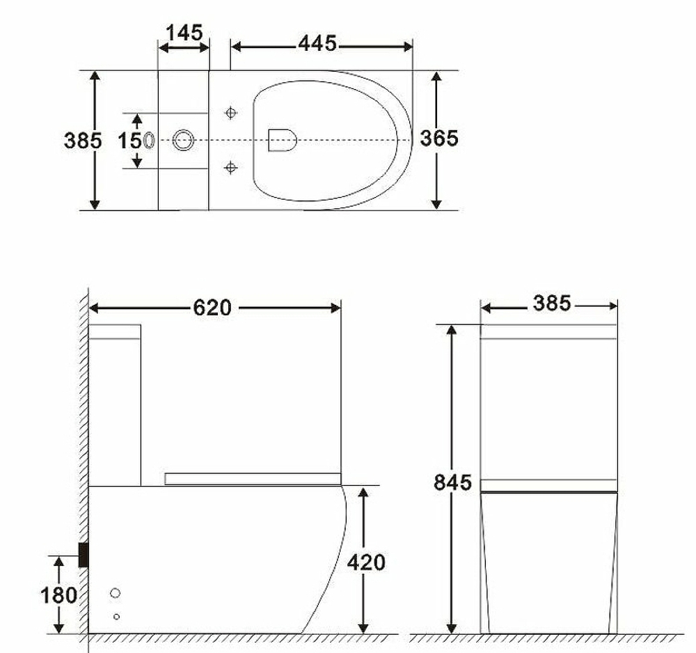 Унитаз компакт BelBagno Amanda BB051CPR без бачка и сиденья