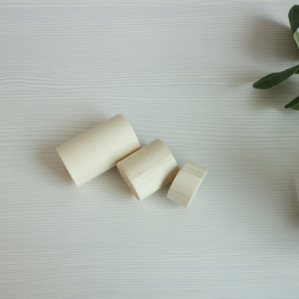 Комплект деревянных цилиндров из 3х штук, d-4 см (3,4,6 см)