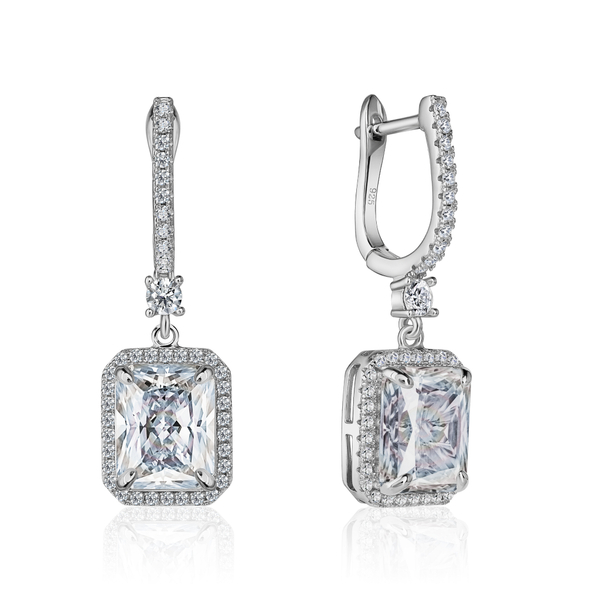 Серьги мягкий прямоугольник с огранкой