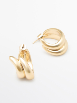 Massimo Dutti Серьги-кольца, золотистый