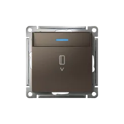 Выключатель карточный AtlasDesign 10А с подсветкой без задержки отключения механизм мокко SE ATN000614