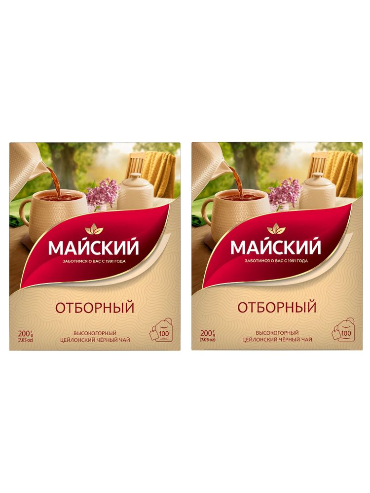 Чай черный Майский Отборный в пакетиках 100 шт x 2 уп