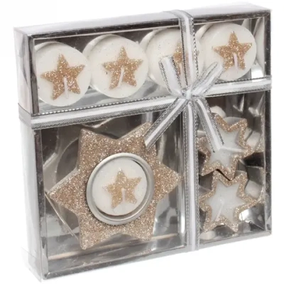 Свечи новогодние «Загадай желание!» 16.5x15.5x3см, шампань