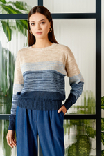 22690 Джемпер женский (бежево-синий градиент)