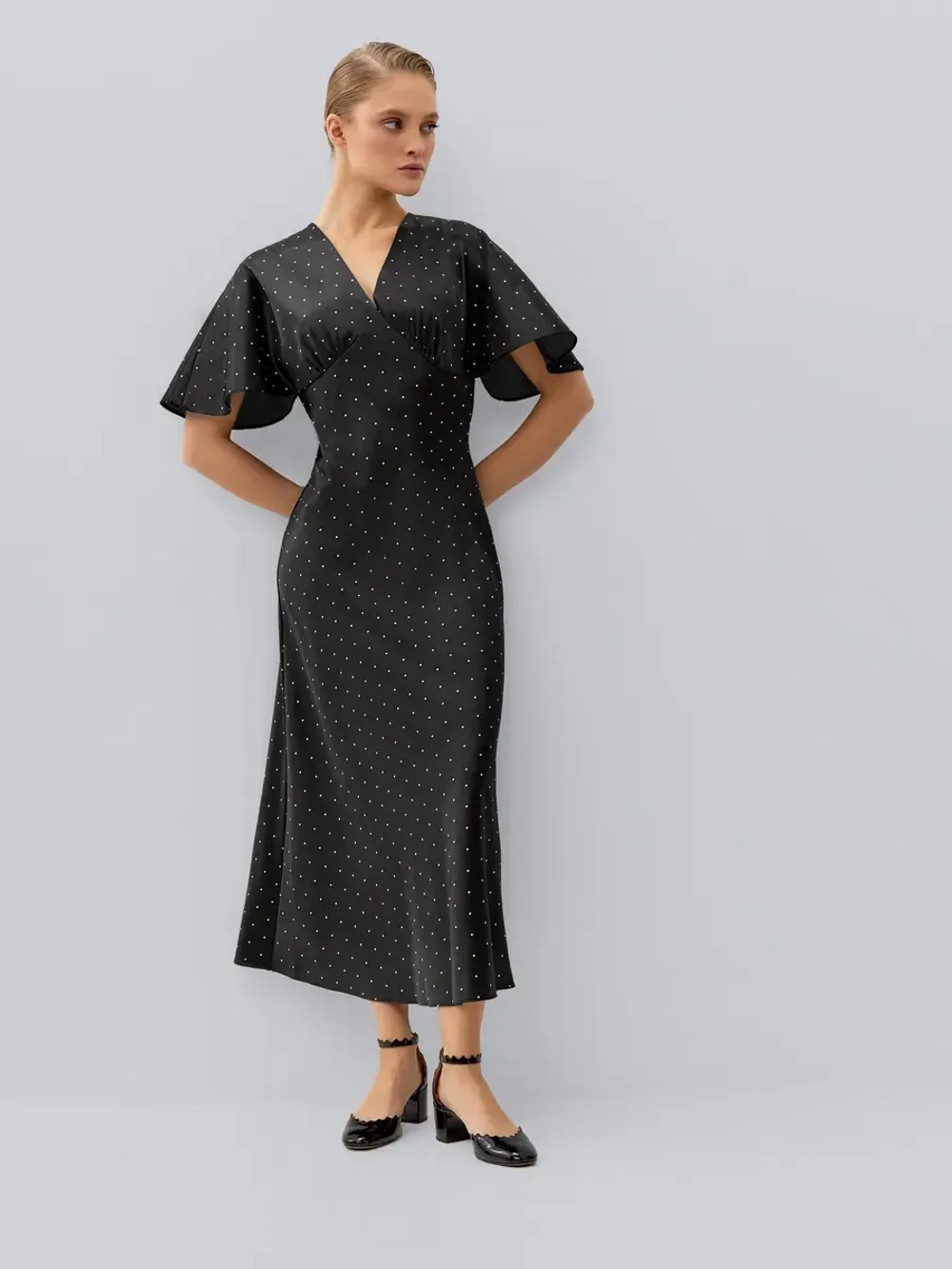 Платье комбинация шелковое с крылышками