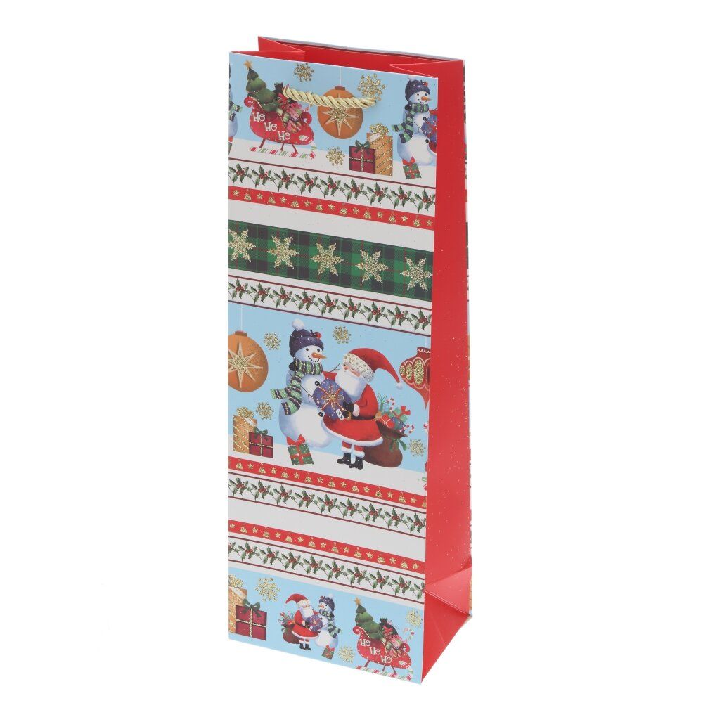 GAEM Пакет подарочный для бутылок (бумага 210г/м2, блок 12шт), L12,5 W8,5 H36 см, 4в.