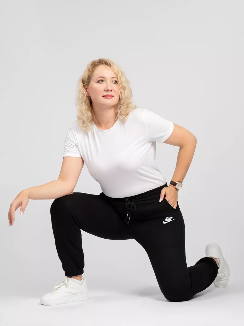 брюки спортивные NIKE для фитнеса для дома с манжетами