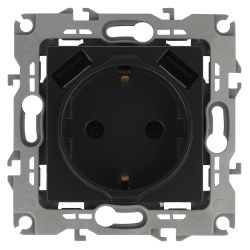 12-4109-05 ЭРА Розетка 2P+E 16A-250В, штор. с 2xUSB 5В-3А, Эра12, антрацит | Эра 12 Антрацит