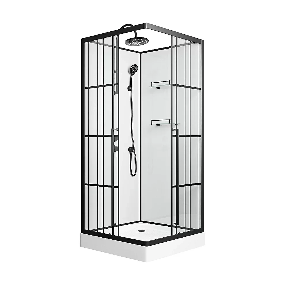 Душевая кабина Niagara Standart ST90/15Q/KL/BKT 90х90 стекло прозрачное/профиль черный матовый