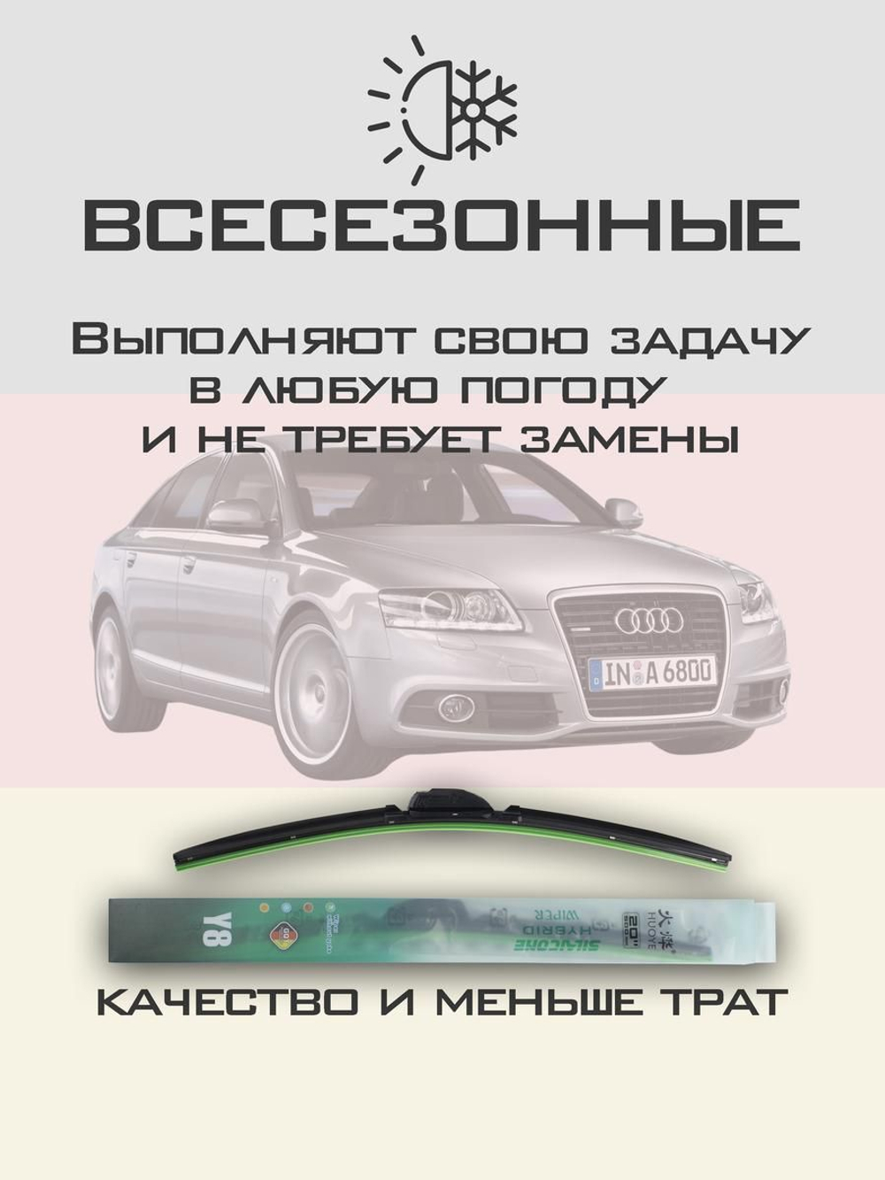 Щетки стеклоочистителя HUOYE Y8 550/550 мм на Audi A6 | Claw
