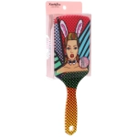 Расческа массажная прямоугольная форма «КОЛЛЕКЦИЯ ИМАНИ - ФОРТУНА», микс 4 дизайна, 24*7,5см (PVC упаковка)