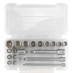 Набор инструментов 3/8' 20пр. 6гр. (6-22мм) в пласт.кейсе RockFORCE RF-3202-5