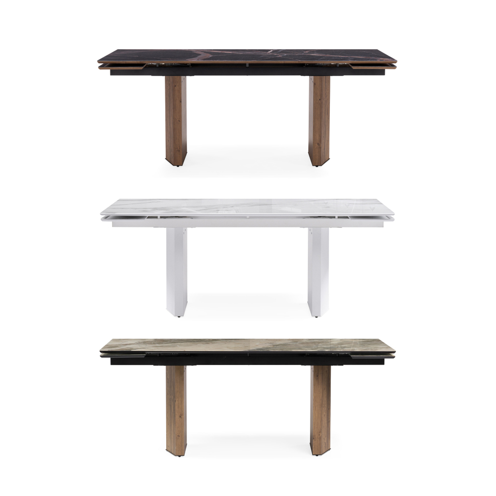 Стол стеклянный Woodville Монерон 200(260)х100х77 мейджик, орех кантри