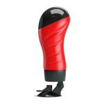 Мастурбатор-вагина Delia с вибрацией и присоской (Цвет: красный с черным)