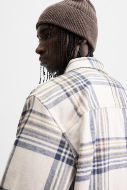 ZARА РУБАШКА ИЗ ФЛАНЕЛИ В КЛЕТКУ, МОРСКОЙ СИНИЙ