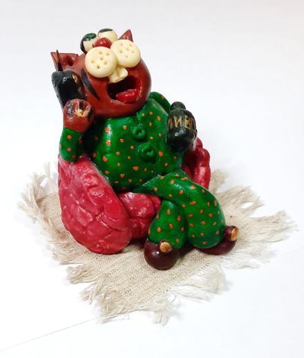 Статуэтка для интерьера "В пятницу вечером" Из серии "Котовасия"