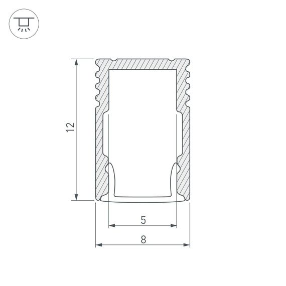 Профиль Arlight SL-Mini-8-H12-2000 White 037107