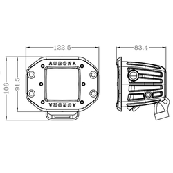 Фара Aurora 2" панорамного белого света врезная ALO-E-2-E12KR
