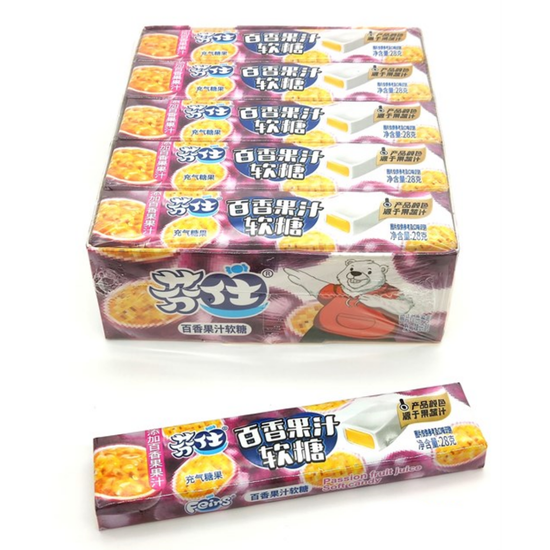 Конфета жевательная Feins с начинкой Маракуйя, 28 гр