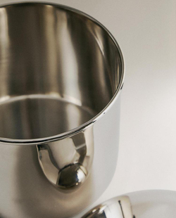 ZARA HOME МЕТАЛЛИЧЕСКАЯ БАНОЧКА ДЛЯ ВАННОЙ КОМНАТЫ, СЕРЕБРЯНЫЙ